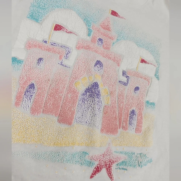 Vintage Beach Sandcastle Fruit Of The Loom Single Stitch Tee. Made in USA. - Picture 2 of 6